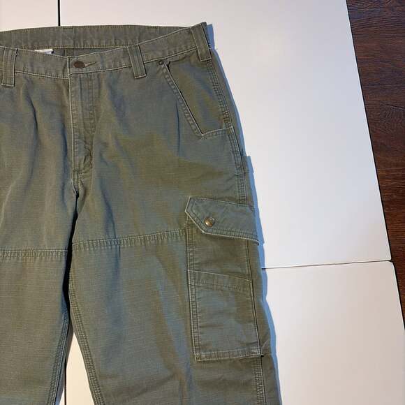 Vintage Carhartt Mens Olive Utility Carpenter Pants 36x30 - Picture 7 of 7